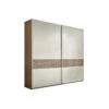 Armoire 2 Portes Coulissantes Noyer Foncé/Argile - ANIECE N°2