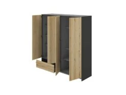 Armoire 4 Portes 1 Tiroir Chêne Noir - FIP -Fren Soldes Boutique armoire et dressing 17632795