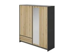 Armoire 4 Portes 1 Tiroir Chêne Noir - FIP -Fren Soldes Boutique armoire et dressing 17632797