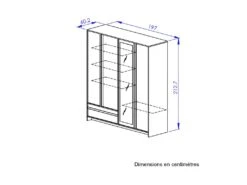 Armoire 4 Portes 1 Tiroir Chêne Noir - FIP -Fren Soldes Boutique armoire et dressing 17632799