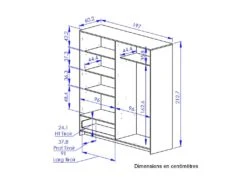 Armoire 4 Portes 1 Tiroir Chêne Noir - FIP -Fren Soldes Boutique armoire et dressing 17632801