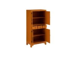 Armoire 4 Portes, 3 Tiroirs Orange Meuble Chinois - PEKIN -Fren Soldes Boutique armoire et dressing 17632807