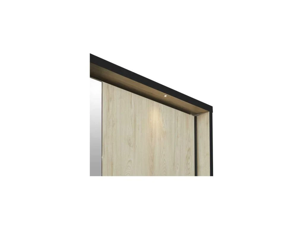 Armoire 2 Portes Coulissantes 245 Cm Chêne + LEDs - LOPEL 6 Armoire 2 Portes Coulissantes 245 Cm Chêne + LEDs - LOPEL – Image 6