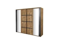 Armoire 2 Portes Coulissantes 217 Cm Bois Tropical - HADES