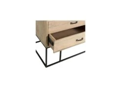 Armoire 3 Portes 4 Tiroirs En Rotin/Bois/Métal - DALIA -Fren Soldes Boutique armoire et dressing 17787623