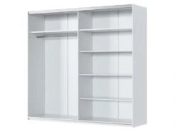 Armoire 2 Portes Coulissantes - Avec Miroir - L218 Cm - Blanc - ALDORO -Fren Soldes Boutique armoire et dressing 19224339