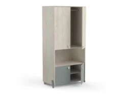 Armoire 4 Portes Battantes 1 Niche Bois Beige/vert - SASHA - L 89 X L 50 X H 183 Cm 13 Armoire 4 Portes Battantes 1 Niche Bois Beige/vert - SASHA - L 89 X L 50 X H 183 Cm -Fren Soldes Boutique armoire et dressing 19721349