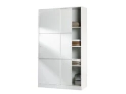 Armoire Coulissante 2 Portes Blanc - RAFU - L 120 X L 50 X H 200 Cm -Fren Soldes Boutique armoire et dressing 19721577