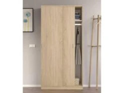 Armoire Coulissante 2 Portes Chêne - RAFA - L 100 X L 50 X H 200 Cm