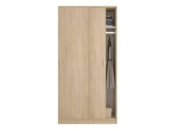 Armoire Coulissante 2 Portes Chêne - RAFA - L 100 X L 50 X H 200 Cm -Fren Soldes Boutique armoire et dressing 19721829