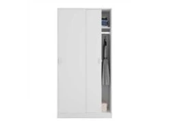 Armoire Coulissante 2 Portes Blanc - RAFA - L 100 X L 50 X H 200 Cm -Fren Soldes Boutique armoire et dressing 19721873