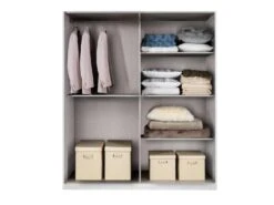 Armoire 4 Portes Battantes Blanc Brillant/Or - NAHESA - L 162 X L 53 X H 212 Cm -Fren Soldes Boutique armoire et dressing 19825317