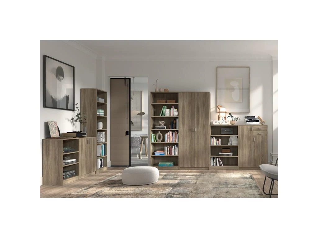 Armoire, Collection TOLLY, 2 Portes, 75x195 Cm, Coloris Chêne Sonoma 3 Armoire, Collection TOLLY, 2 Portes, 75x195 Cm, Coloris Chêne Sonoma – Image 3