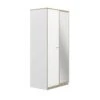 Armoire 2 Portes 1 Miroir Blanc/Chêne Blond - MAILLE