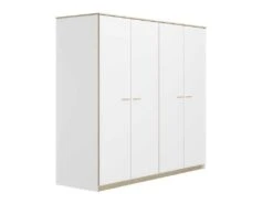 Armoire 4 Portes Blanc/ChĂŞne Blond - MAILLE