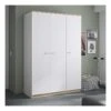 Armoire 3 Portes Blanc/Chêne Blond - MAILLE