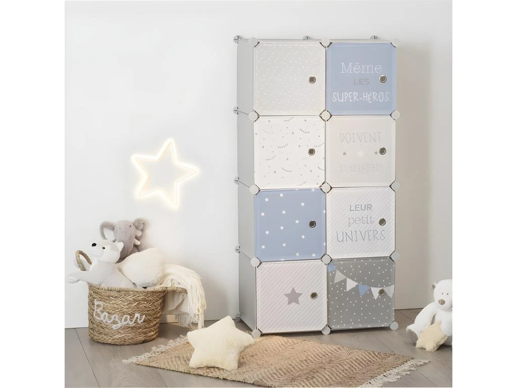 Rangement Enfant 8 Cases Bleu Atmosphera - Bleu 2 Rangement Enfant 8 Cases Bleu Atmosphera - Bleu – Image 2