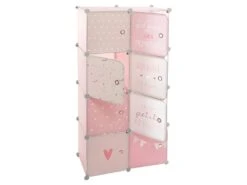 Rangement Enfant 8 Cases Rose Atmosphera - Rose -Fren Soldes Boutique armoire et dressing 21295307