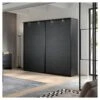 Armoire 2 Portes Coulissantes 245 Cm Bois Noir - UNYS