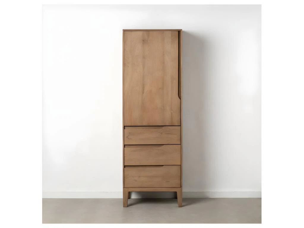 Armoire 1 Porte 3 Tiroirs Bois De Manguier - VERTICA 1 Armoire 1 Porte 3 Tiroirs Bois De Manguier - VERTICA