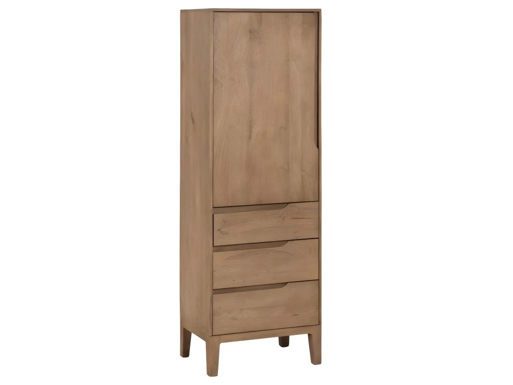 Armoire 1 Porte 3 Tiroirs Bois De Manguier - VERTICA 2 Armoire 1 Porte 3 Tiroirs Bois De Manguier - VERTICA – Image 2