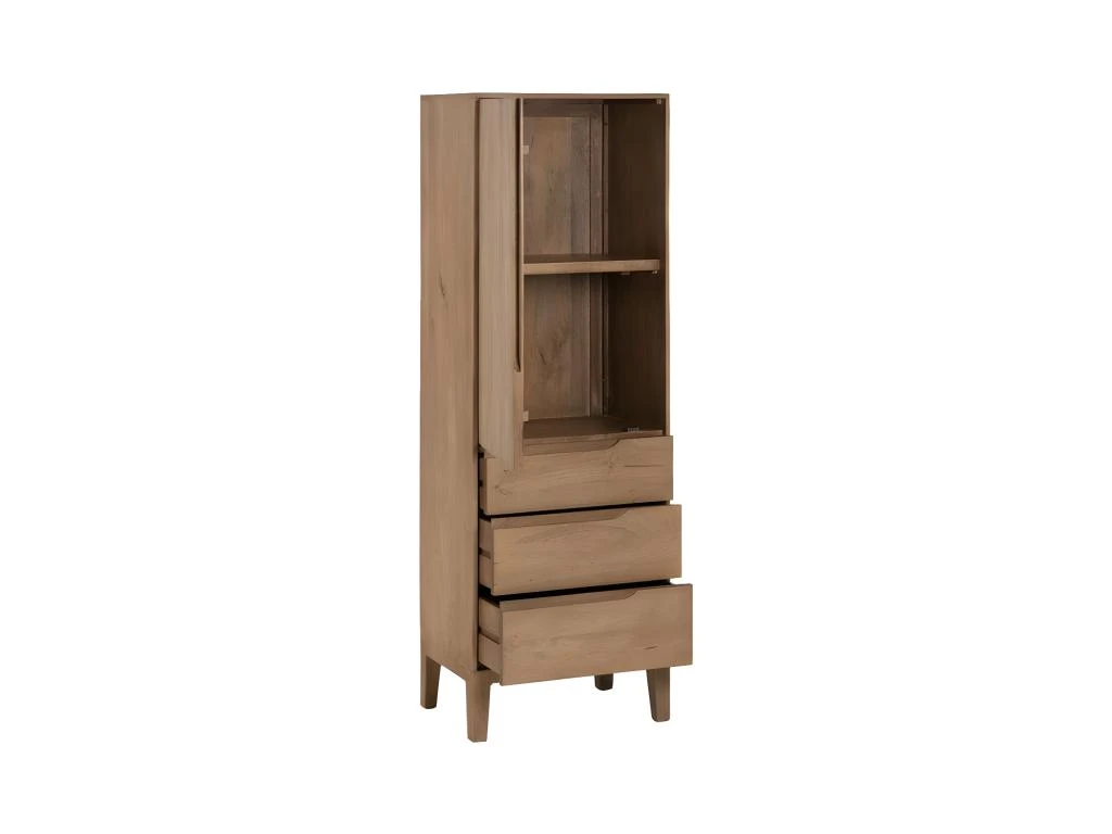 Armoire 1 Porte 3 Tiroirs Bois De Manguier - VERTICA 3 Armoire 1 Porte 3 Tiroirs Bois De Manguier - VERTICA – Image 3