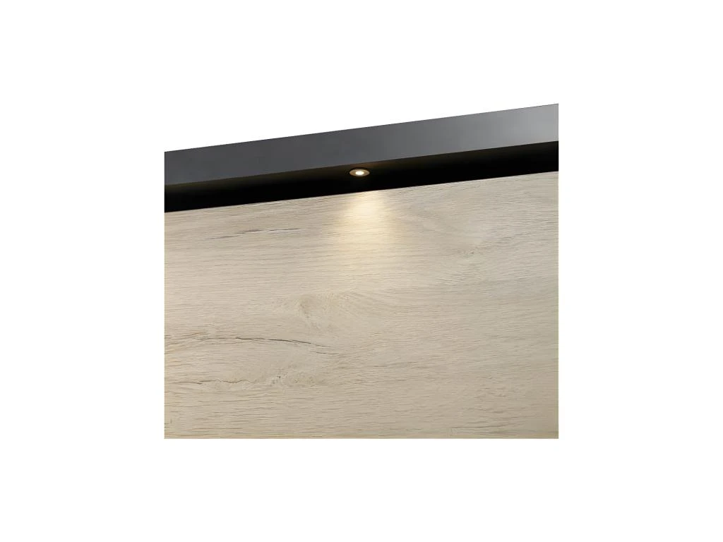 Armoire 280 Cm 2 Portes Coulissantes + Leds Chêne Naturel/Noir - ZEUS 5 Armoire 280 Cm 2 Portes Coulissantes + Leds Chêne Naturel/Noir - ZEUS – Image 5