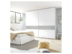 Armoire 2 Portes Coulissantes Blanc/Ciment - ANIECE N°3 -Fren Soldes Boutique armoire et dressing 22076491