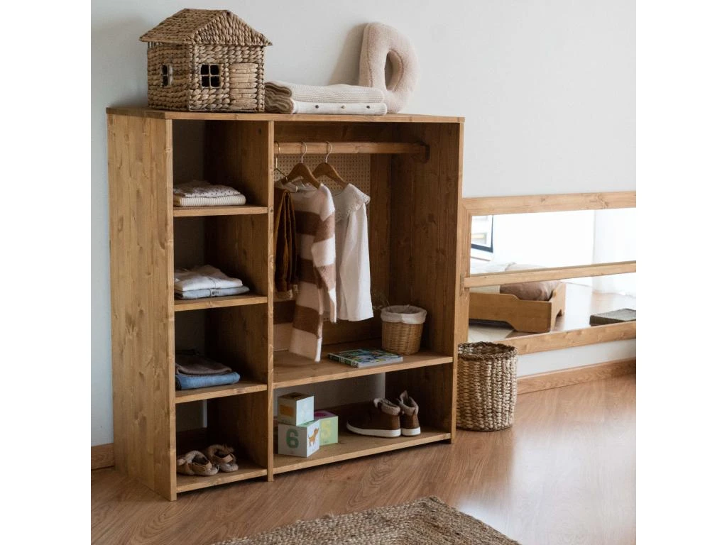 Armoire Montessori En Bois De Couleur Marron Clair 2 Armoire Montessori En Bois De Couleur Marron Clair – Image 2
