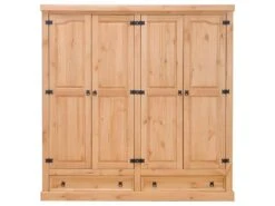 New Mexico Armoire 4 Tiroirs Avec 2 Tiroirs Largeur 194 Cm, Hauteur 195 Cm, Délavé/ciré.