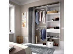 Armoire Wetterhorn, Structure Pour Dressing, Portemanteau Ouvert, 160x50h205 Cm, Blanc Et Gris 8 Armoire Wetterhorn, Structure Pour Dressing, Portemanteau Ouvert, 160x50h205 Cm, Blanc Et Gris -Fren Soldes Boutique armoire et dressing 22790639