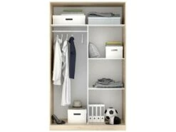 Armoire Denali, Porte-manteau Pour Chambre, Armoire Avec 2 Portes Coulissantes, 120x50h204 Cm, Chêne -Fren Soldes Boutique armoire et dressing 22791001