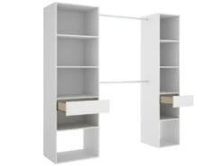 Armoire Everest, Structure Pour Dressing, Portemanteau Ouvert, 200x50h205 Cm, Blanc -Fren Soldes Boutique armoire et dressing 22791219