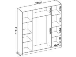 Armoire Bove, Cintre Pour Chambre, Armoire Avec 4 Portes Battantes, 200x52h215 Cm, Chêne -Fren Soldes Boutique armoire et dressing 22791255