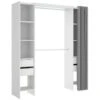 Armoire Resegone, Structure Pour Dressing, Cintre Ouvert, 180x50h205 Cm, Blanc Et Gris