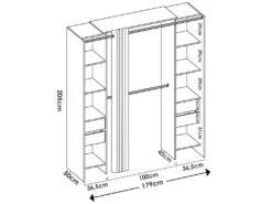 Armoire Resegone, Structure Pour Dressing, Cintre Ouvert, 180x50h205 Cm, Blanc Et Gris -Fren Soldes Boutique armoire et dressing 22791321