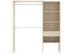 Armoire Lhotse, Structure Pour Dressing, Portemanteau Ouvert, 160x40h187 Cm, Chêne -Fren Soldes Boutique armoire et dressing 22791397