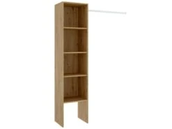 Armoire Presanella, Structure Pour Dressing, Portemanteau Ouvert, 138x40h186 Cm, Chêne Nodi
