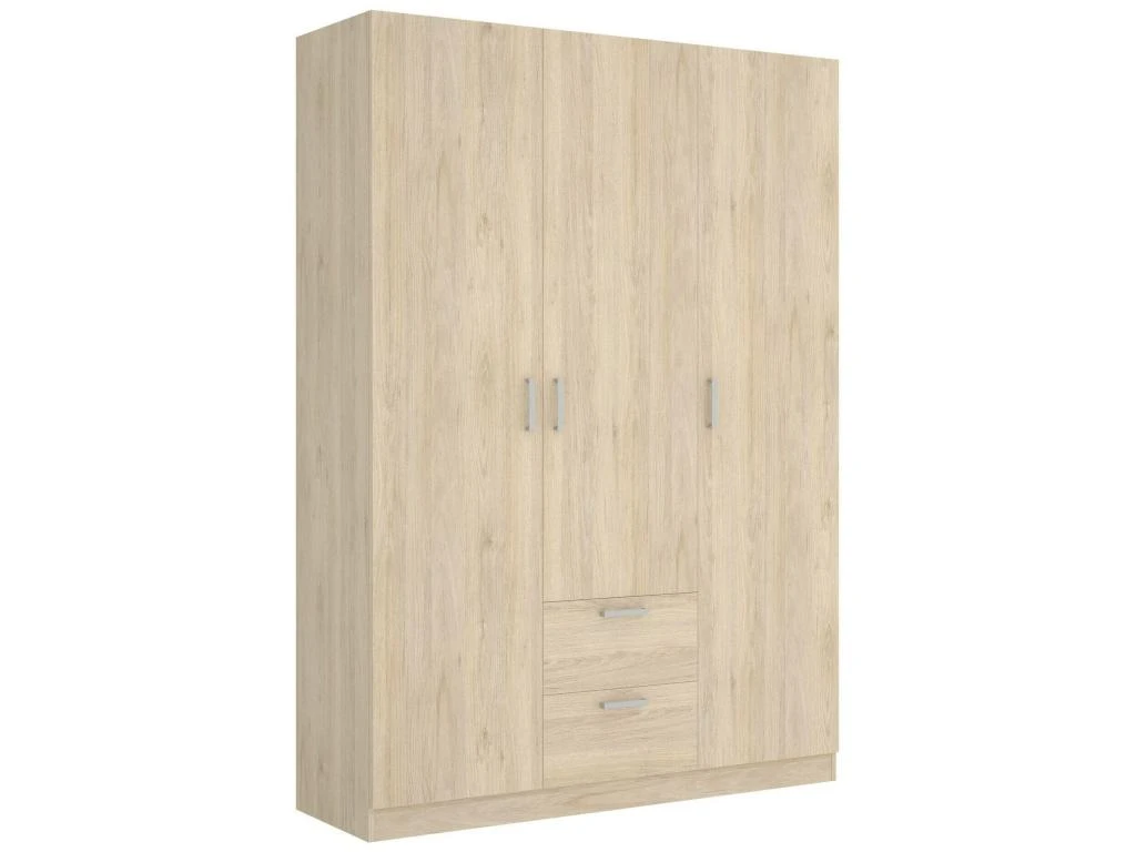 Armoire Argentella, Portemanteau Pour Chambre, Armoire Avec 3 Portes Battantes Et 2 Tiroirs, 150x52h215 Cm, Chêne 1 Armoire Argentella, Portemanteau Pour Chambre, Armoire Avec 3 Portes Battantes Et 2 Tiroirs, 150x52h215 Cm, Chêne