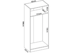 Armoire Giovo, Portemanteau Pour Chambre, Armoire Avec 2 Portes Battantes, 81x52h184 Cm, Blanc -Fren Soldes Boutique armoire et dressing 22792151