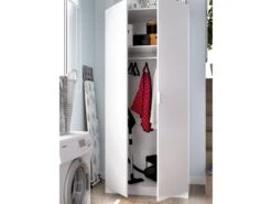 Armoire Giovo, Portemanteau Pour Chambre, Armoire Avec 2 Portes Battantes, 81x52h184 Cm, Blanc -Fren Soldes Boutique armoire et dressing 22792153