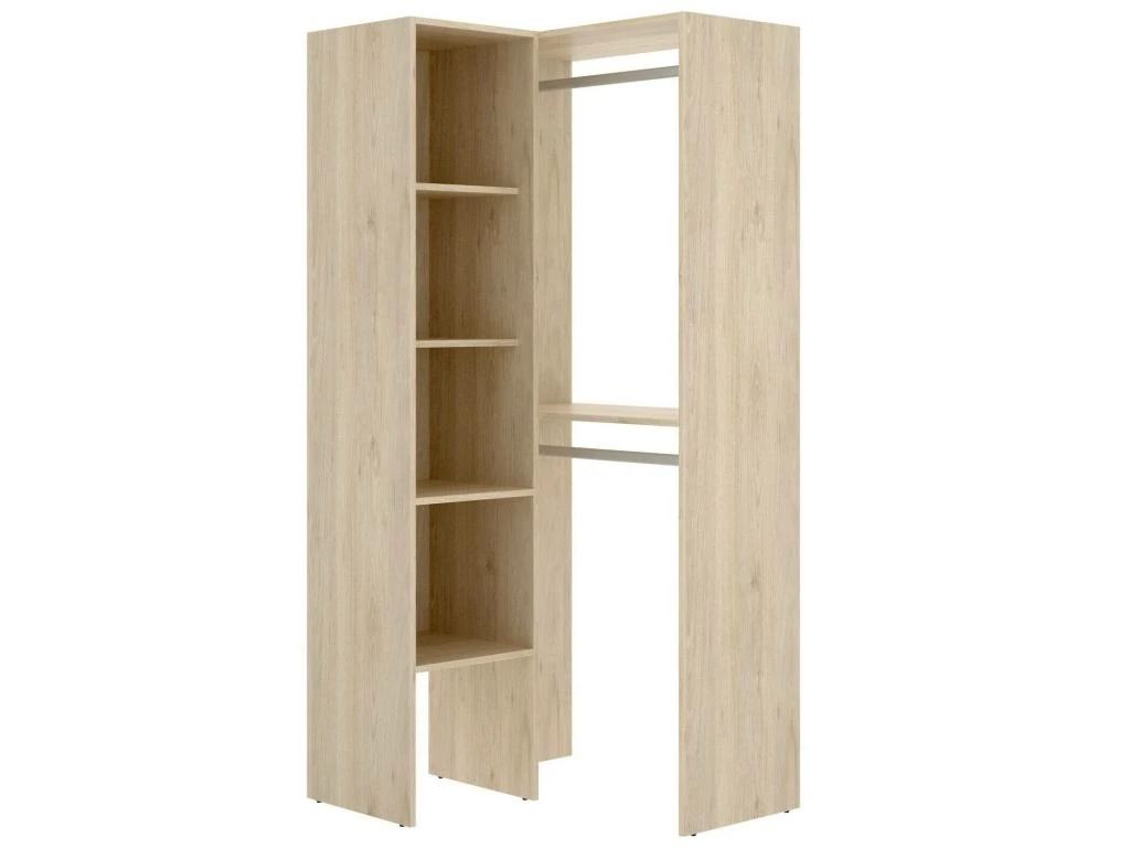 Armoire Bernina, Structure Pour Dressing D'angle, Porte-manteau D'angle Ouvert, 79x88h186 Cm, Chêne 1 Armoire Bernina, Structure Pour Dressing D'angle, Porte-manteau D'angle Ouvert, 79x88h186 Cm, Chêne