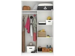 Armoire Denali, Porte-manteau Pour Chambre, Armoire Avec 2 Portes Coulissantes, 120x50h204 Cm, Blanc -Fren Soldes Boutique armoire et dressing 22792287