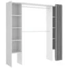 Armoire Manaslu, Structure Pour Dressing, Portemanteau Ouvert, 180x50h205 Cm, Blanc Et Gris