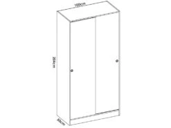 Armoire Kilimangiaro, Portemanteau Pour Chambre, Armoire Avec 2 Portes Coulissantes, 100x50h204 Cm, Blanc -Fren Soldes Boutique armoire et dressing 22792799
