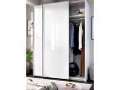 Armoire Nuptse, Porte-manteau Pour Chambre, Armoire Avec 2 Portes Coulissantes, 150x65h204 Cm, Blanc -Fren Soldes Boutique armoire et dressing 22792921