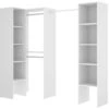 Armoire Plose, Structure Pour Dressing D'angle, Porte-manteau D'angle Ouvert, 226x79h186 Cm, Blanc