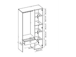 Armoire Weisshorn, Structure Pour Dressing, Portemanteau Ouvert, 98x42h187 Cm, Blanc -Fren Soldes Boutique armoire et dressing 22793453