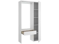 Armoire Weisshorn, Structure Pour Dressing, Portemanteau Ouvert, 98x42h187 Cm, Blanc -Fren Soldes Boutique armoire et dressing 22793455