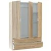 Armoire Weymouth, Meubles De Chambre Avec 3 Portes Et 2 Tiroirs, Cintre, 135x52h200 Cm, Chêne
